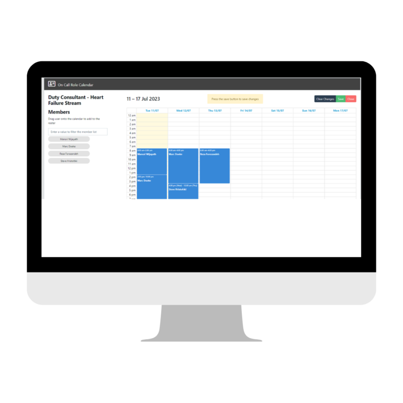 Web Connect roster in frame