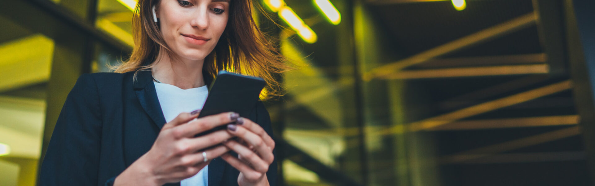 Businesswoman using mobile phone